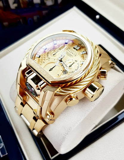 RELOJ INVICTA ZEUS GUAYA DORADO - PODER Y PRECISION