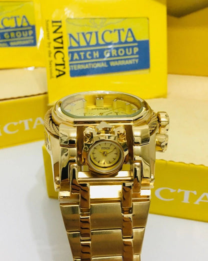 RELOJ INVICTA ZEUS GUAYA DORADO - PODER Y PRECISION