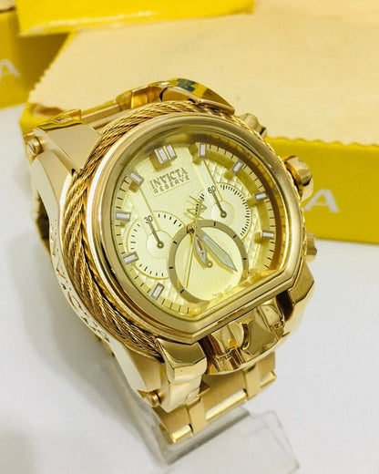 RELOJ INVICTA ZEUS GUAYA DORADO - PODER Y PRECISION
