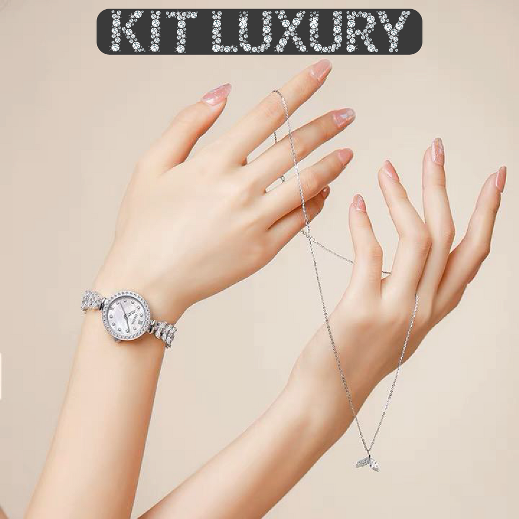 RELOJ LUXURY DAMA PLATEADO - SOFISTICACION CON TOQUE DE REALEZA +REGALOS (SET DE JOYERIA EXCLUSIVO)